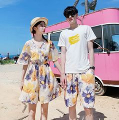 男M 女 M 2着 ペア 水着 メンズ レディース カップル サーフパンツ ハーフパンツ 海外旅行 サーフショーツ 海パン ビーチパンツ 海水パンツ ハネムーン vii3v380279のサムネイル