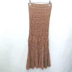 ◇ ROYAL PARTY ロイヤルパーティー 透かし編みニット ロング丈 マーメイド スカート サイズF ブラウン レディース E  【1404240000056】