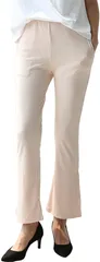 J.S. by James Square(ジェームズ・スクエア) ストレッチ リブパンツ サイドスリット 美脚 テレコパンツ レディース(ピンク,  M)