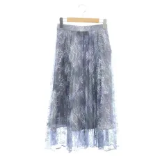 マイストラーダ Mystrada マーブルプリーツスカート ロング レース 34 ダスティーブルー グレー /DF ■OS