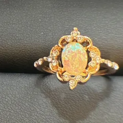 ゴールドメッキ　リング ジルコニア　ホワイト系人工石　指輪　15号　0602