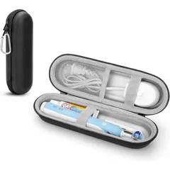 Crystal craft 歯ブラシケース ブラウン オーラルB フィリップス ソニッケアー 対応 携帯 電動 収納 トラベル 旅行 持ち運び【ブラック】 [ブラック]