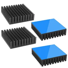 【送料込】Tuloka ヒートシンク 導熱接着シート付き 熱暴走対策 冷却ラジエーターフィンCPU ICチップ 回路基板 LEDアンプに適用 アルミニウム 4個入り 40×40×11 黒