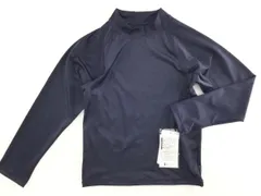 レディース水着 キッズ  スクール水着 長袖ラッシュガード プルオーバー 男の子 女の子 UVカット 170 ネイビー