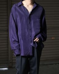 purple color silk oversized toromi l/s shirt 90s 00s パープルカラー シルク 絹 オーバーサイズ 長袖シャツ 紫 XL