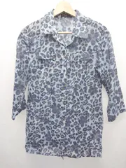 ◇ ⊂　Φ EVEX by KRIZIA 豹柄 レオパード 七分袖 シャツ サイズ40 ブルー レディース E  【1410230026036】