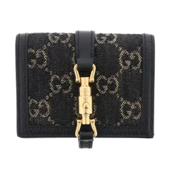 【美品】GUCCI （グッチ） カードケース ウォレット 財布 二つ折り財布(小銭入有) jackie1961 Indigo 645536 used:A【中古】