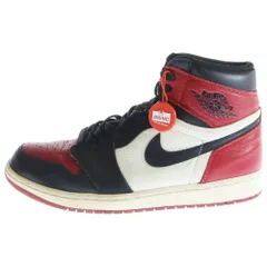 NIKE (ナイキ) AIR JORDAN 1 RETRO HIGH OG BRED TOE 555088-610 エアジョーダン1 ブレッドトゥ ハイカットスニーカー レッド/ブラック US9.5/27.5cm