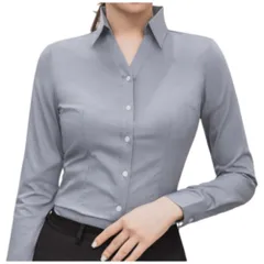 ☆ Bグレー ☆ Lサイズ ☆ ブラウス トップス ワイシャツ フォーマル ブラウス ワイシャツ フォーマル 長袖 レディース シャツブラウス シャツ レディースブラウス レディースシャツ 長袖ブラウス 長袖シャツ オフィスカジュアル シンプル 無地 トップス