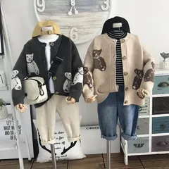 男の子 ニット セーター秋冬 カーディガン  女の子 秋 冬  前開き  ニットカーディガン キッズ   暖かい 子供コート 子供服 女の子 セーターコーディガン  羽織り 体型カバー トップス ジュニア アウター 春 秋 冬