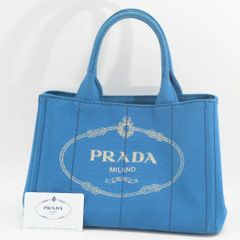 PRADA　プラダ　カナパ　トートバッグ　ハンドバッグ　キャンバス地　ブルー　レディース　メンズ　（263）