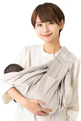 新品 (ケラッタ) u-sling ベビースリング 新生児 から成長に合わせて使える6WAY 抱っこひも 横抱き (b.パールグレー/コットン)