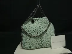 ■美品■ STELLA McCARTNEY ステラ マッカートニー  ファラベラ コットン クロシェ ショルダーバッグ ライトブルー系 FP5925
