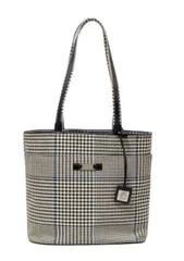 新品同様 LAUREN RALPH LAUREN ローレン ラルフローレン トートバッグ グレンチェック ブラック レディース ハンドバッグ 黒 チェック