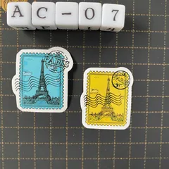 防水ステッカー　切手風　スタンプ風　海外　２枚セット　AC-1防水ステッカー　切手風　スタンプ風　海外　旅行　レトロ　２枚セット　AC-7
