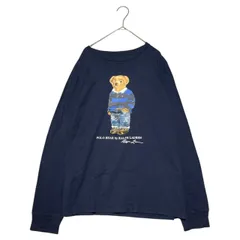 POLO RALPH LAUREN(ポロラルフローレン) American Casual Style Polo Bear Long Sleeve T-Shirt Cut and Sewn アメカジスタイル ポロベア 長袖 Tシャツ カットソー XL ネイビー