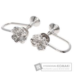 MIKIMOTO ミキモト ダイヤモンド 四葉 イヤリング K18WG レディース