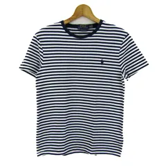 ポロラルフローレン 半袖Ｔシャツ トップス ボーダー柄 カスタムスリムフィット メンズ XSサイズ 紺×白 POLO RALPH LAUREN 【中古】