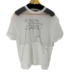 ザラ ZARA メッセージ刺繍シアー切替S/Sカットソー レディース import：S 