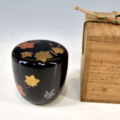 「吹き寄せ　中棗」 茶道具 棗 紅葉 梅 漆器 漆芸 茶器 木箱