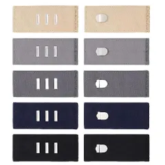 自在に広がる快適な履き心地 ウエスト広げる 3段階で調節でき ブラック ズボン延長ボタン ウエストバックル アジャスターフック ウエスト調整ボタン ウエストアジャスター [Renjzle]