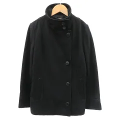 エムケー ミッシェルクラン MK MICHEL KLEIN スタンドカラーコート ショート丈 無地 ウール 38 黒 ブラック /YK4のサムネイル