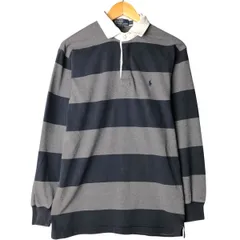 古着 ラルフローレン Ralph Lauren POLO by Ralph Lauren ボーダー柄 長袖 ラガーシャツ メンズS相当/eaa594507