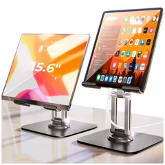 【在庫処分】hd/Kindle/Surface mini/iPadPro/Fire iPad iPad 10世代 2024人間工学設計 テーブル 置き台 安定性拔群 滑り止め タブレットホルダー アルミ合金製 book/Switch/スマホ iPadスタンド