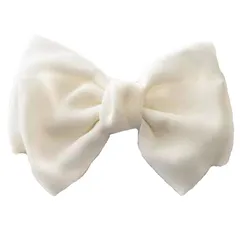 『数量限定』 髪飾り リボン 白 GFun 大きめ 和装 袴 バレッタ クリップ ヘアアクセサリー 卒園式 発表会 浴衣 洋服