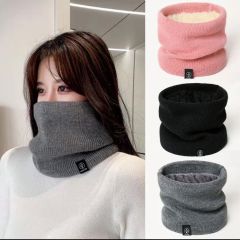 ファッション 女性 ニット スカーフ 固体 カシミヤのような 冬 のスヌードスカーフ女性暖かいウールの毛皮厚いユニセックス男性ネックスカーフリング マフラー
