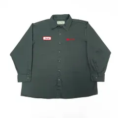 UNIVERSAL OVERALL ユニバーサルオーバーオール 長袖 ワークシャツ 企業ロゴ 刺繍 グリーン 2XL B202507