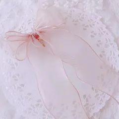 ❤️232オーガンジーダブルリボンハートビジューポニーフック❤️カーキページュ