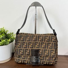 [未使用]フェンディ マンマセミショルダー ズッカ柄 ヴィンテージ ブラウン レザー マットブラック ワンショルダー 肩掛け FENDI レディース