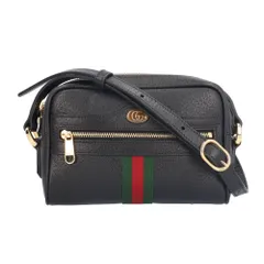 グッチ ミニバッグ シェリーライン ショルダーバッグ レザー 517350 ネイビー レディース  GUCCI  中古 グッチ