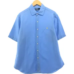 古着 ラルフローレン Ralph Lauren POLO by Ralph Lauren ワイドカラー 半袖 リネンシャツ メンズL相当/eaa556219