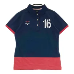 サイズ：M CALLAWAY キャロウェイ  半袖ポロシャツ バイカラー  ネイビー系 [240001241596] ゴルフウェア レディース ストスト