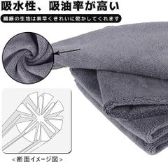 匠の布洗車タオル 拭き取りクロス マイクロファイバークロス3枚入り小サイズ 25cm×25cm吸水 速乾 グレー
