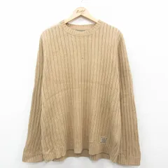 XL/古着 エディーバウアー 長袖 セーター メンズ コットン クルーネック ベージュ カーキ 24nov29 中古 ニット トップス
