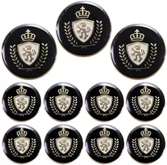 Hi_State_Clear ボタン ブレザー用ボタン スーツボタン オリジナル収納袋付き 黒 金 11個セット((1)黒　金（11個セット ）,  20mm 15mm)