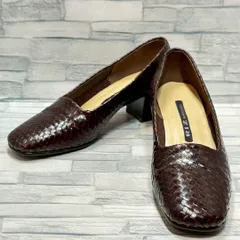 【訳アリ】RIZ RAFFINEE　パンプス　編み込み　ブラウン　22.5㎝