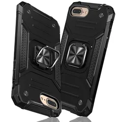 TMUJWS iPhone 7 Plus 用ケース/iPhone 8 Plus 用ケース リング 衝撃吸収 耐衝撃 TPU+PCバンパー 二重構造 米軍MIL規格 全面保護カバー 滑り防止 車載ホルダー対応 擦り傷防止 滑り止め 軽量 薄型 アイフォン 1