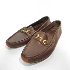 美品 GUCCI グッチ レザー ホースビット ドライビングシューズ ローファー サイズ40 25cm相当 ブラウン メンズ 古着 中古 USED