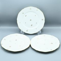 Sevres セーブル セーヴル 金彩小花文プレート 3点セット 大皿 ホワイト アンティーク M07-t006