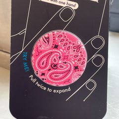 【値下げ】ポップソケッツ POPSOCKETS　Pink Bandana　ピンクバンダナ