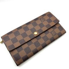 【鑑定済み】正規品 ルイヴィトン LOUIS VUITTON ダミエ ポルトフォイユ・サラ N61734  LV 長財布 旧型