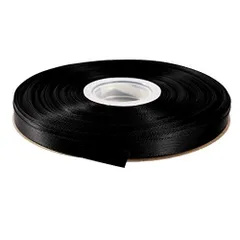 両面サテン#030-ブラック ITIsparkle 両面サテンリボン 幅9mm×45M巻 手芸 服飾 ラッピング ちょう結び リボン #030-ブラック