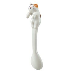 【スプーン】 陶器製よじのぼりスプーン 三毛猫 キャット ネコ ねこ 猫グッズ ねこ雑貨 千葉 cat good