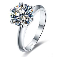[THREE MAN] 純銀製白金結婚指輪 レディース 婚約指輪 3CTダイヤモンド 白金 宝石 美しいケース