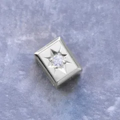 K18WG ペンダントトップ ダイヤモンド 喜平用 18金 ホワイトゴールド ビーズ イニシャル アルファベット 数字 ナンバー リバーシブル メンズペンダントトップ 小サイズ ユニセックス ペンダントヘッド 【アクセサリーマート/メルカリShops店】