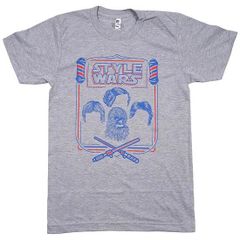 メンズ レディース 半袖Tシャツ 映画 アート Tシャツ STAR WARS スタイル・ウォーズ 霜降りグレー XLサイズ